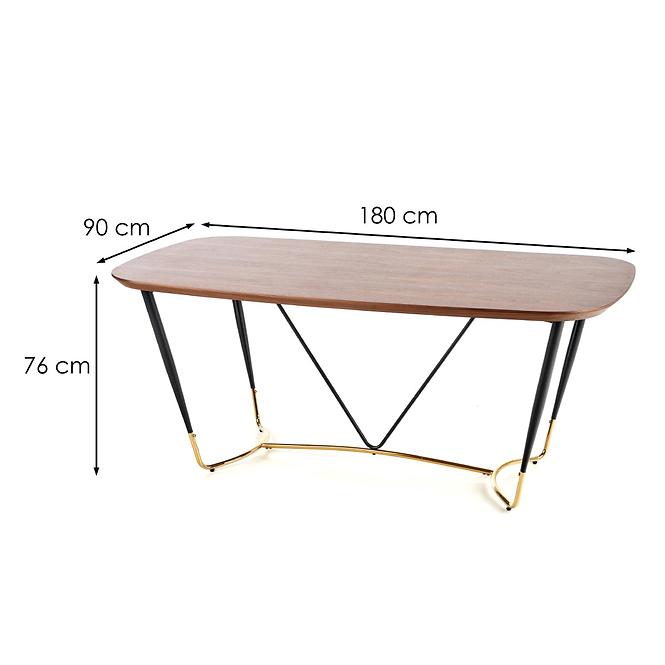 Asztal Manchester 180 Mdf/Acél – Dió/Aranysárga
