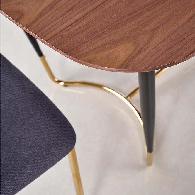 Asztal Manchester 180 Mdf/Acél – Dió/Aranysárga