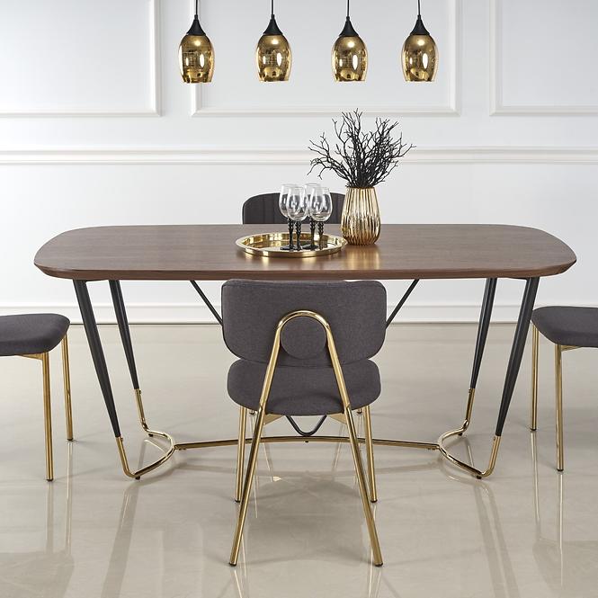 Asztal Manchester 180 Mdf/Acél – Dió/Aranysárga