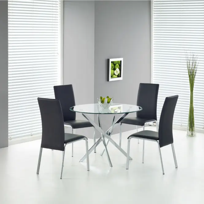 Asztal Raymond 100 Üveg/Acél – Színtelen/Chrom,15