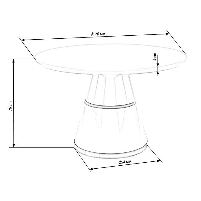 Asztal Vegas 120 Mdf/Acél – Fehér/Aranysárga