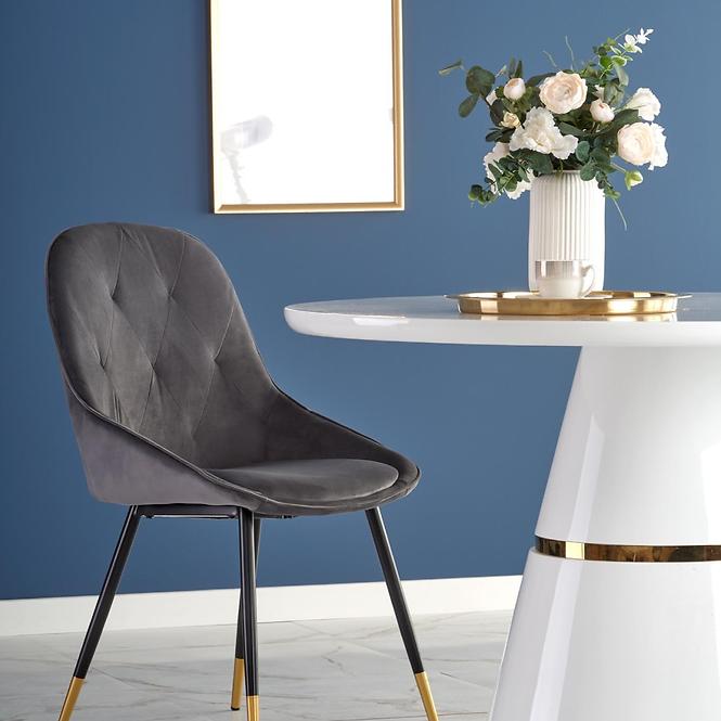 Asztal Vegas 120 Mdf/Acél – Fehér/Aranysárga,8