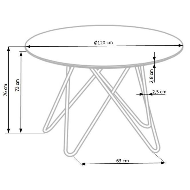 Asztal Bonello 120 Mdf/Acél – Szürke/Arany