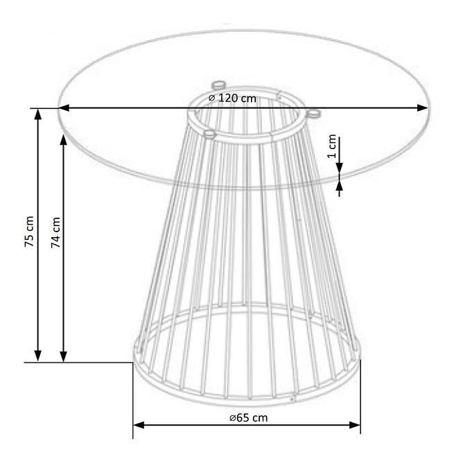 Asztal Liverpool 120 Üveg/Acél – Transparentny/Aranysárga,3