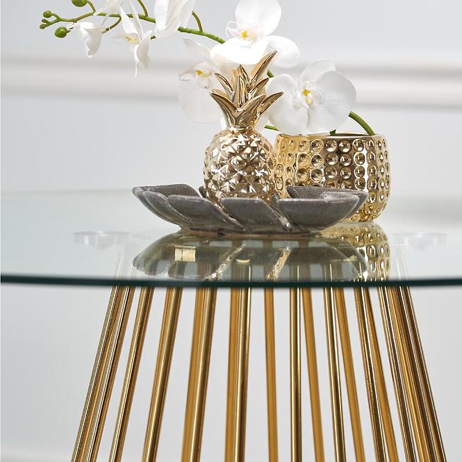Asztal Liverpool 120 Üveg/Acél – Transparentny/Aranysárga