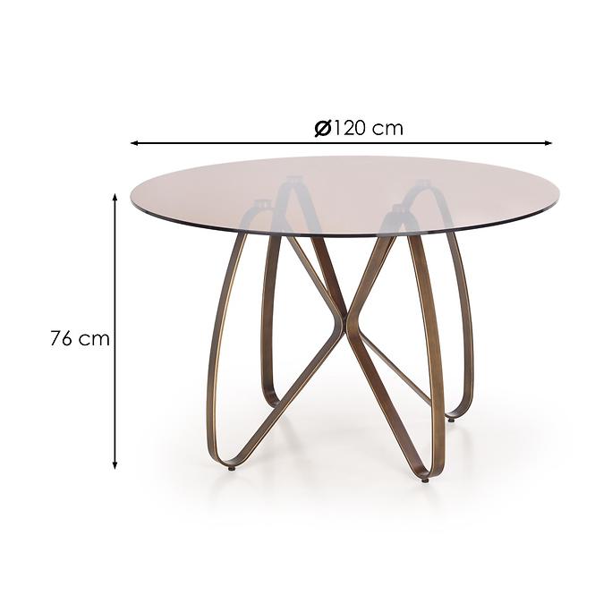 Asztal Lungo 120 Üveg/Acél – Barna/Aranysárga