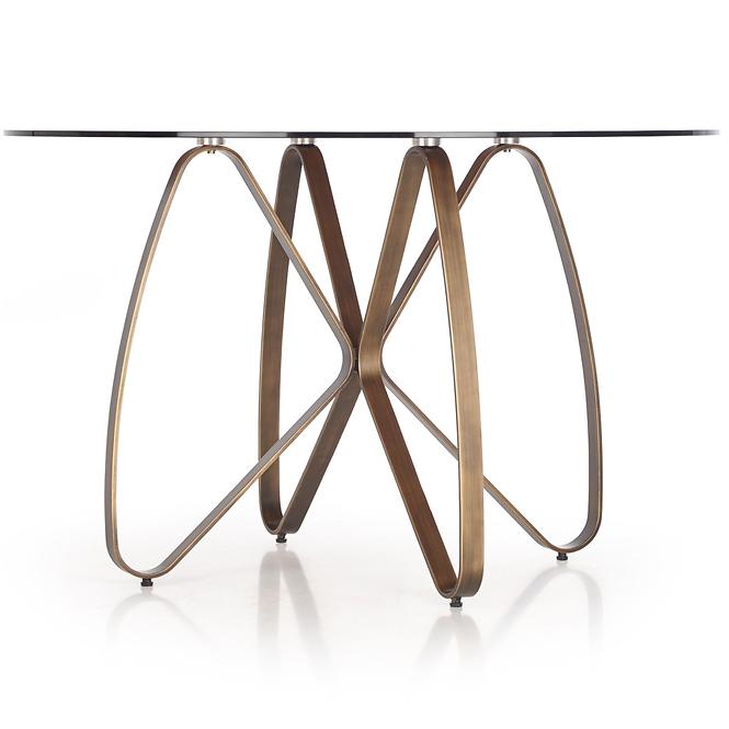 Asztal Lungo 120 Üveg/Acél – Barna/Aranysárga