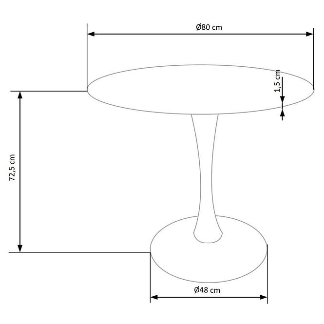 Asztal Denver 80 Mdf/Acél – Fehér Marmur/Fehér
