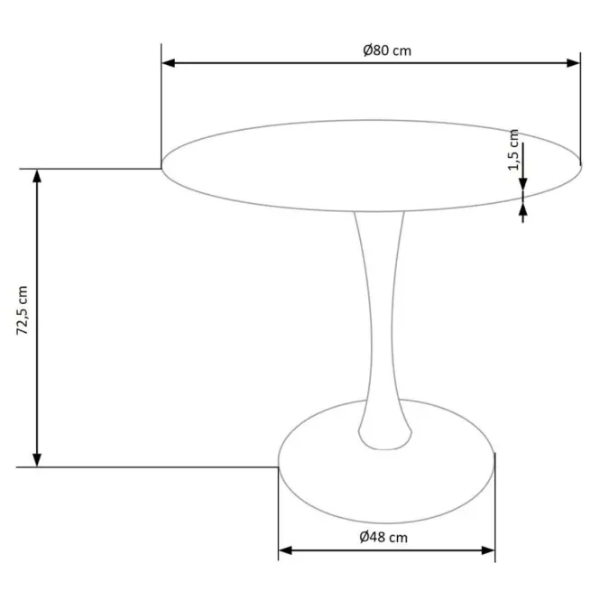 Asztal Denver 80 Mdf/Acél – Fehér Marmur/Fehér,3