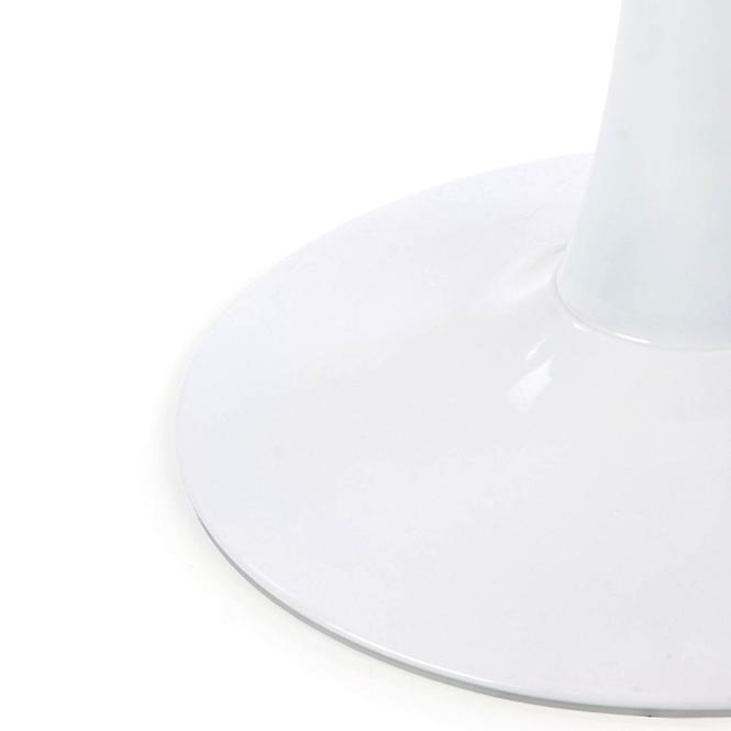 Asztal Denver 80 Mdf/Acél – Fehér Marmur/Fehér