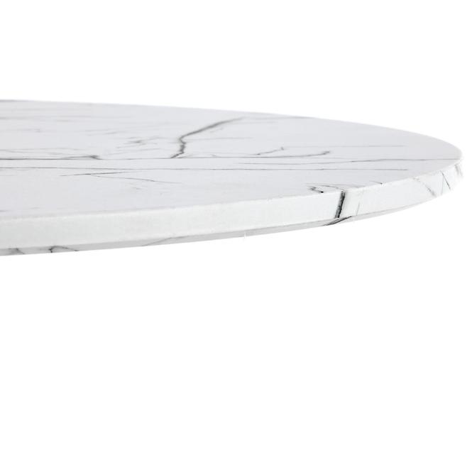 Asztal Denver 80 Mdf/Acél – Fehér Marmur/Fehér