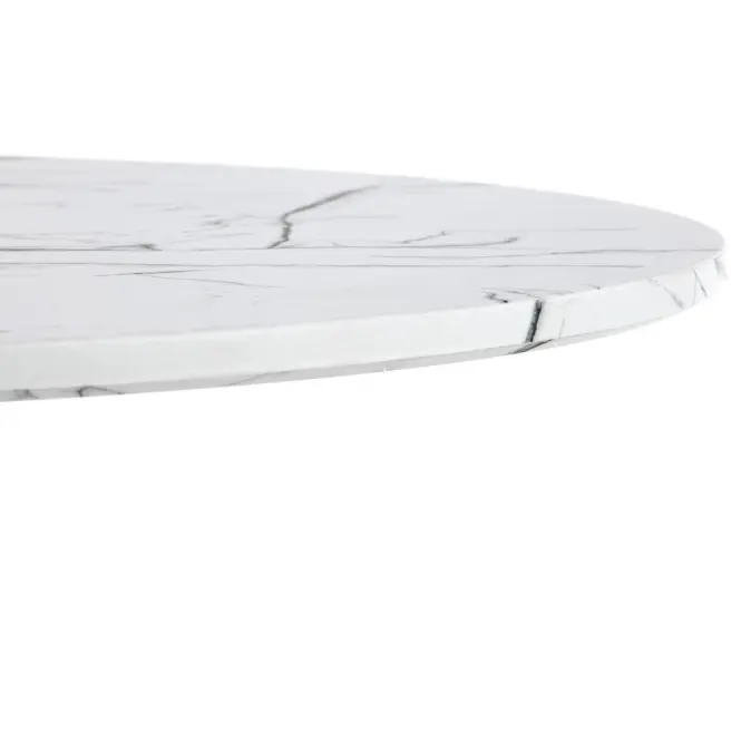 Asztal Denver 80 Mdf/Acél – Fehér Marmur/Fehér,8