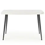 Asztal Marco 120x70 Üveg/Mdf/Acél – Fehér/Fekete