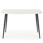 Asztal Marco 120x70 Üveg/Mdf/Acél – Fehér/Fekete
