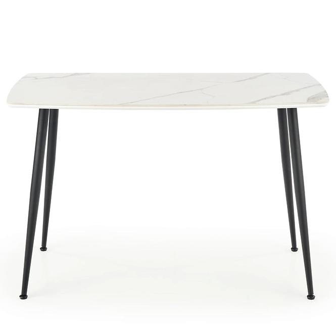 Asztal Marco 120x70 Üveg/Mdf/Acél – Fehér/Fekete