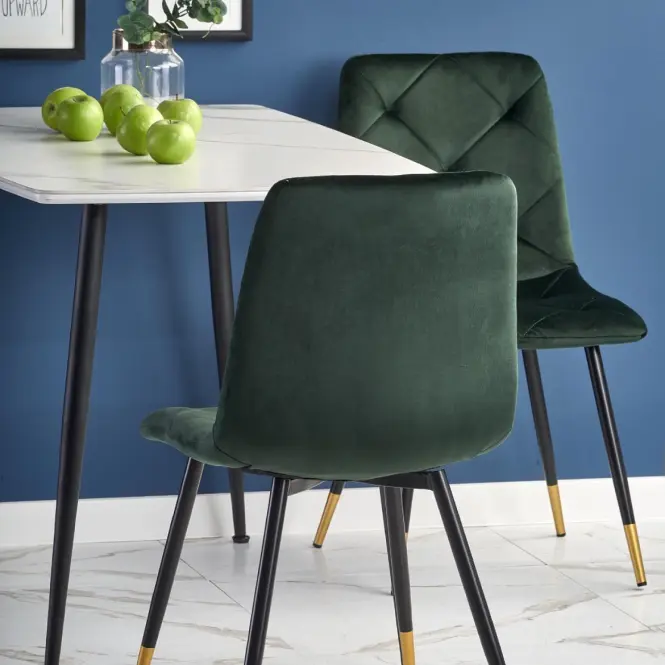 Asztal Marco 120x70 Üveg/Mdf/Acél – Fehér/Fekete