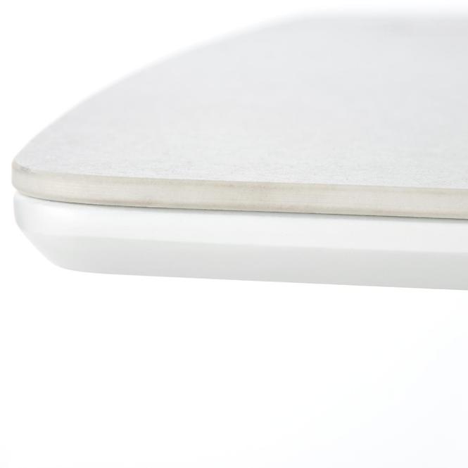 Asztal Marco 120x70 Üveg/Mdf/Acél – Fehér/Fekete