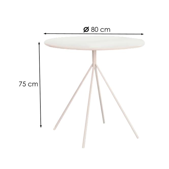 Asztal Fondi 80 Mdf/Acél – Fehér Mat