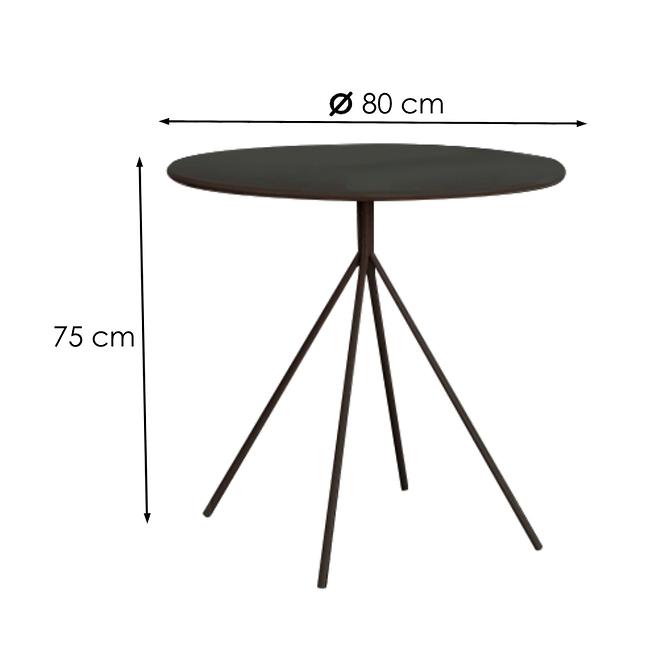 Asztal Fondi 80 Mdf/Acél – Fekete Mat