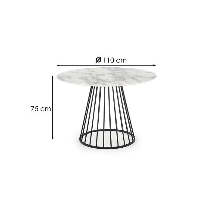 Asztal Brodway 110 Mdf/Acél – Fehér/Fekete