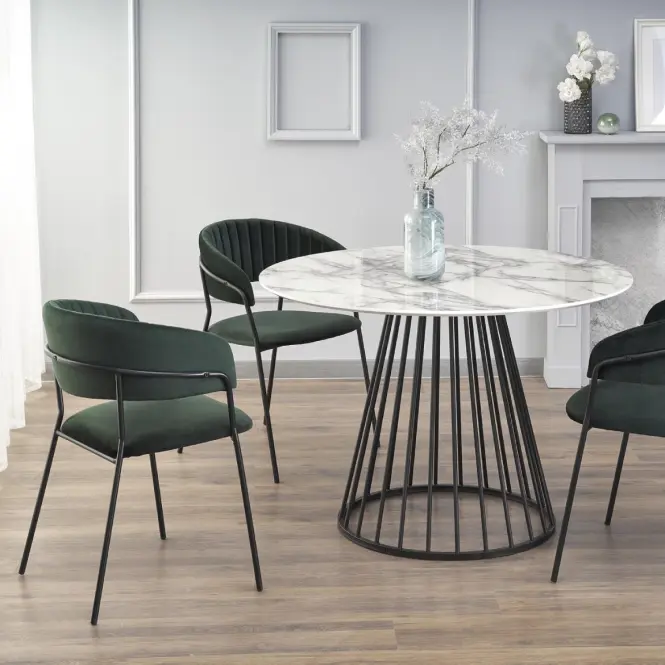 Asztal Brodway 110 Mdf/Acél – Fehér/Fekete