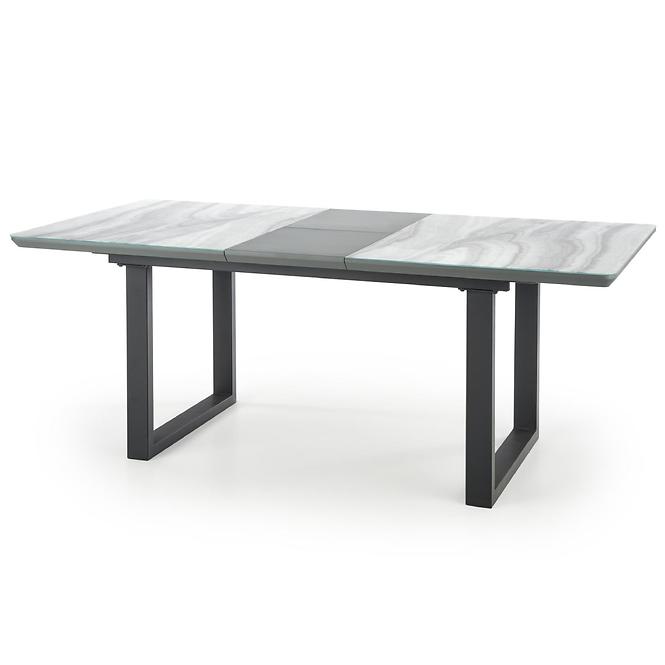Asztal Marley 160/200 Fehér Marmur/Hamuszürke/Fekete