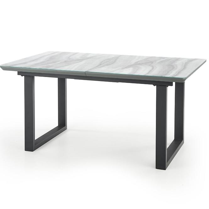 Asztal Marley 160/200 Fehér Marmur/Hamuszürke/Fekete