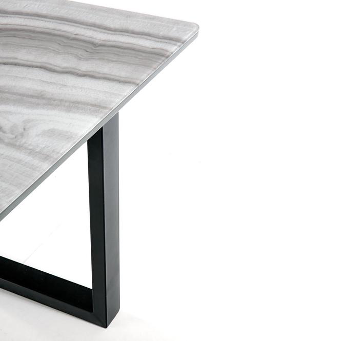 Asztal Marley 160/200 Fehér Marmur/Hamuszürke/Fekete