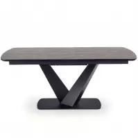 Asztal Vinston 180/230 Mdf/Acél – Sötét Hamuszürke/Fekete