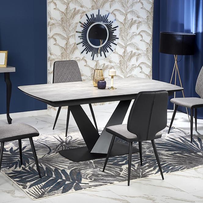 Asztal Vinston 180/230 Mdf/Acél – Sötét Hamuszürke/Fekete