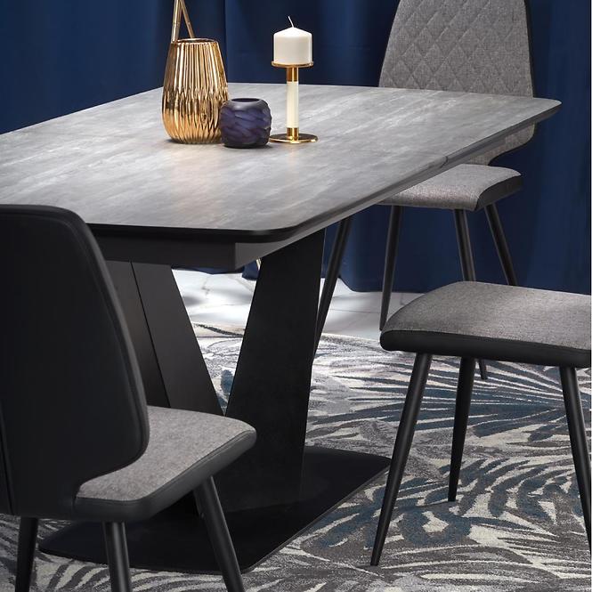 Asztal Vinston 180/230 Mdf/Acél – Sötét Hamuszürke/Fekete