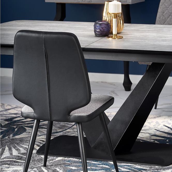 Asztal Vinston 180/230 Mdf/Acél – Sötét Hamuszürke/Fekete