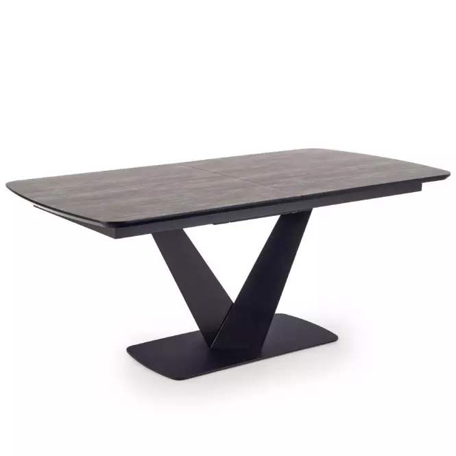 Asztal Vinston 180/230 Mdf/Acél – Sötét Hamuszürke/Fekete