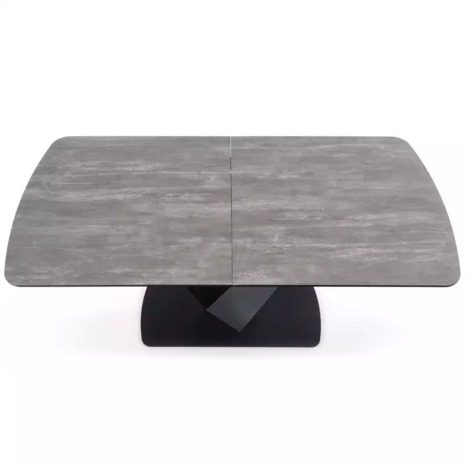 Asztal Vinston 180/230 Mdf/Acél – Sötét Hamuszürke/Fekete