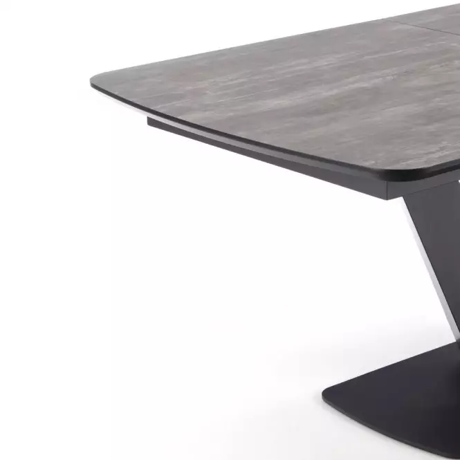 Asztal Vinston 180/230 Mdf/Acél – Sötét Hamuszürke/Fekete