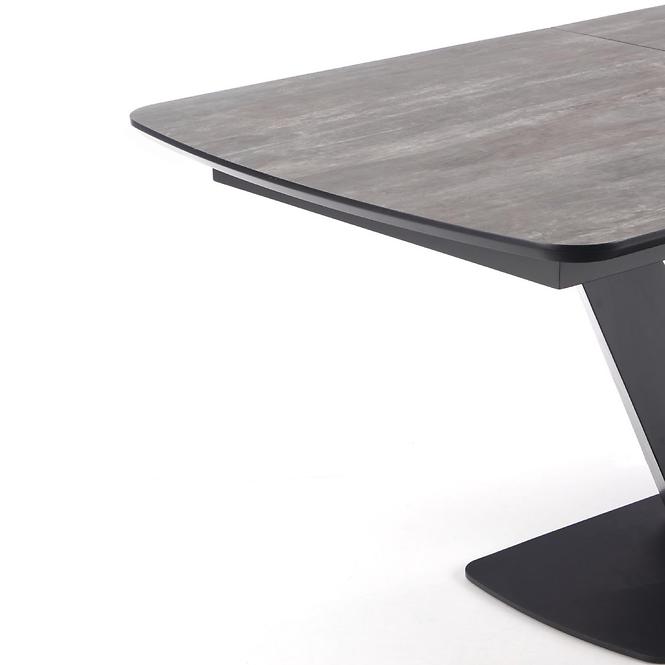 Asztal Vinston 180/230 Mdf/Acél – Sötét Hamuszürke/Fekete