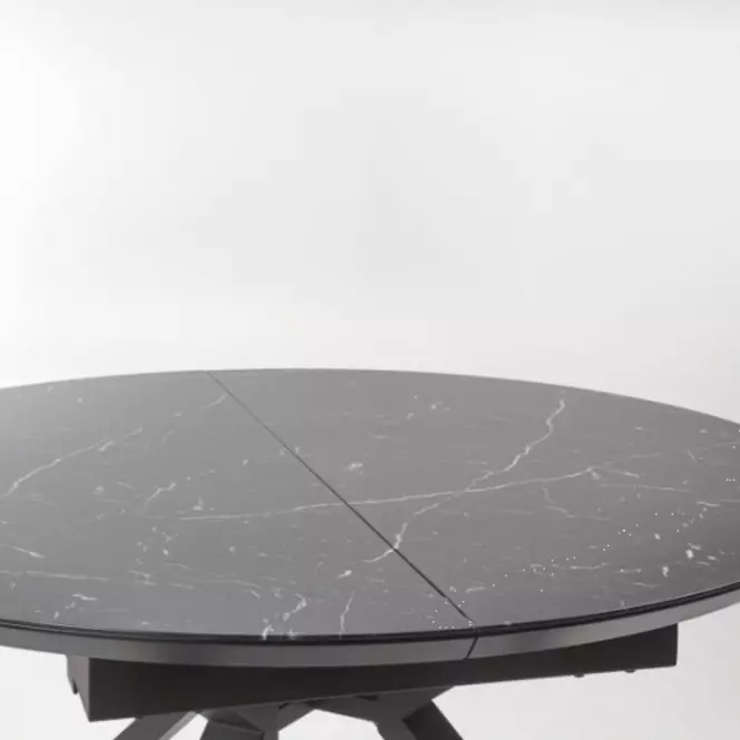 Asztal Vertigo 130/180 Fekete Marmur/Fekete