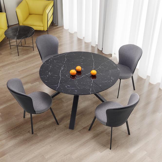 Asztal Vertigo 130/180 Fekete Marmur/Fekete