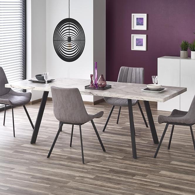 Kinyitható asztalok  Dallas 160/220x90cm Mdf/Acél – Fehér Marmur/Fekete