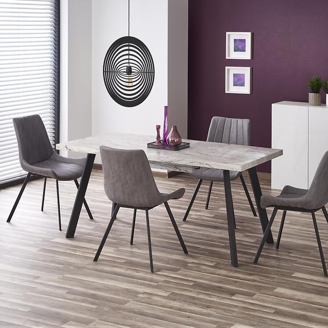 Kinyitható asztalok  Dallas 160/220x90cm Mdf/Acél – Fehér Marmur/Fekete
