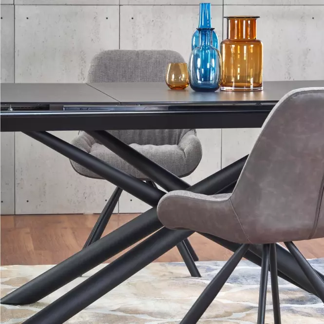 Kinyitható asztalok  Capello 180/240x95cm Üveg/Acél – Sötét Hamuszürke/Fekete,15