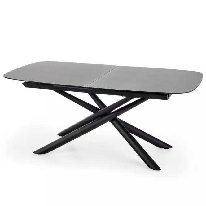 Kinyitható asztalok  Capello 180/240x95cm Üveg/Acél – Sötét Hamuszürke/Fekete,3