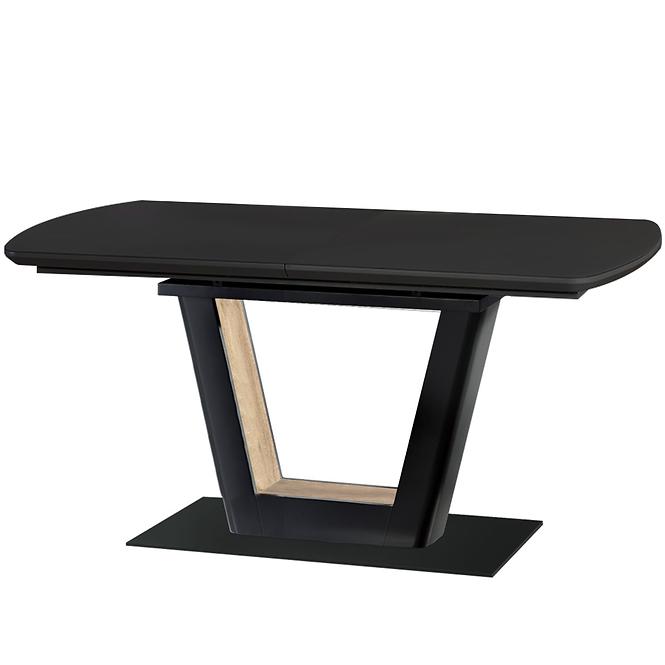 Kinyitható asztalok  Farrel 160/200x90cm Üveg/Mdf/Acél – Fekete/Dióowy