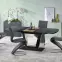 Kinyitható asztalok  Farrel 160/200x90cm Üveg/Mdf/Acél – Fekete/Dióowy,4
