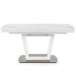 Kinyitható asztalok  Blanco 160/200x90cm Üveg/Mdf/Acél – Fehér Marmur/Fehér
