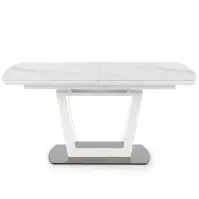 Kinyitható asztalok  Blanco 160/200x90cm Üveg/Mdf/Acél – Fehér Marmur/Fehér