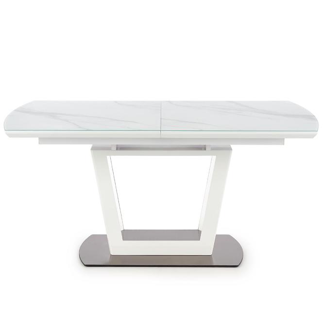 Kinyitható asztalok  Blanco 160/200x90cm Üveg/Mdf/Acél – Fehér Marmur/Fehér