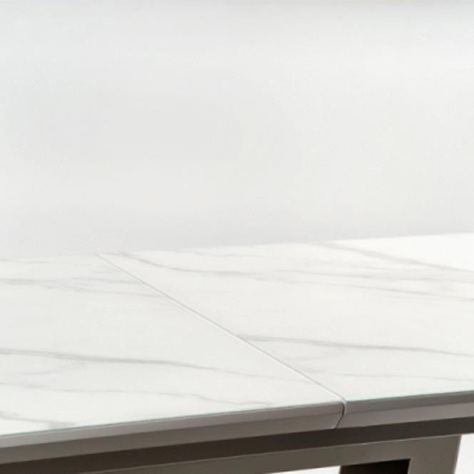 Kinyitható asztalok  Blanco 160/200x90cm Üveg/Mdf/Acél – Fehér Marmur/Fehér,10