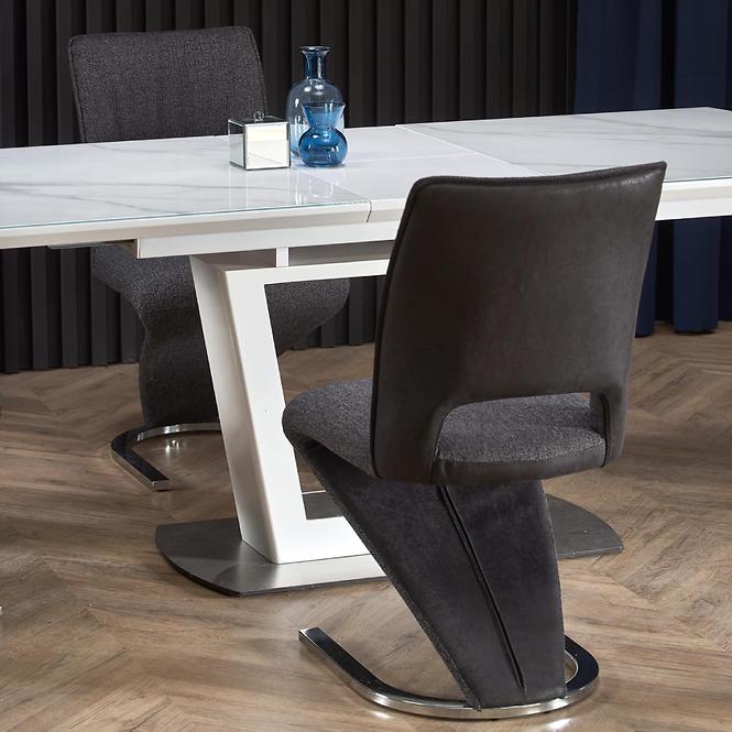 Kinyitható asztalok  Blanco 160/200x90cm Üveg/Mdf/Acél – Fehér Marmur/Fehér,15