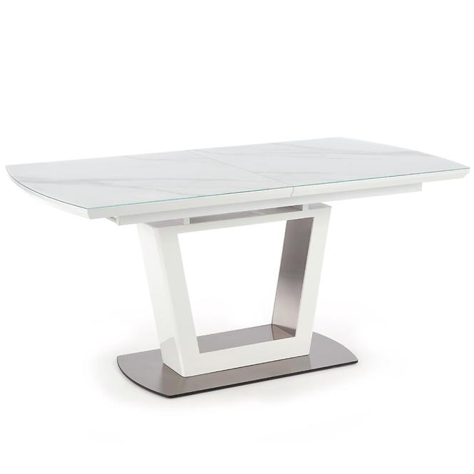 Kinyitható asztalok  Blanco 160/200x90cm Üveg/Mdf/Acél – Fehér Marmur/Fehér